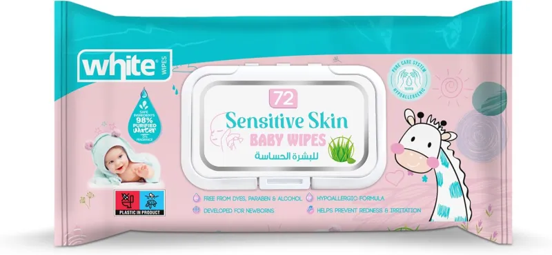 (الحجم - 72 منديل للبشرة الحساسة)